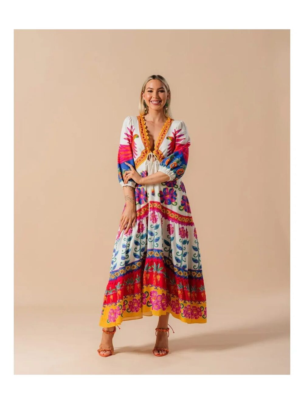 Farm Rio Vivid Garden Maxi Dress NWT Large